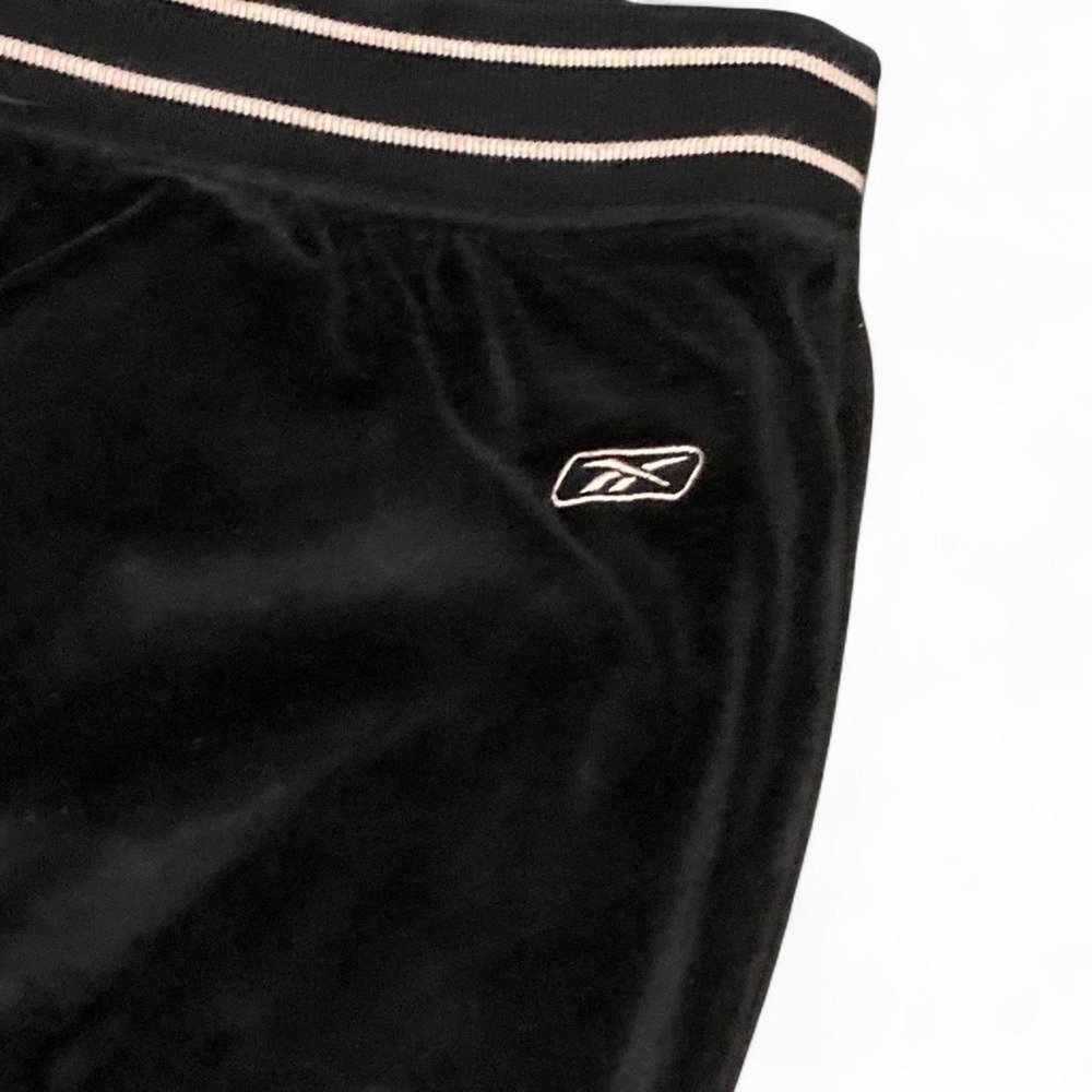 Reebok vintage 2000s velour flare pants logo hit athleisure women's XL/33x31 - Picture 2 of 8